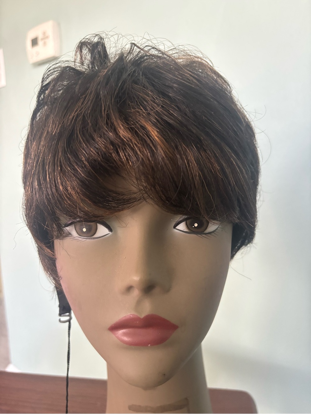 Short Layered Pixie Wig in Natural Brown